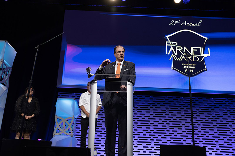 Michael T. Strickland accepted the Parnelli Award for Lighting Company of the Year on behalf of Bandit Lites