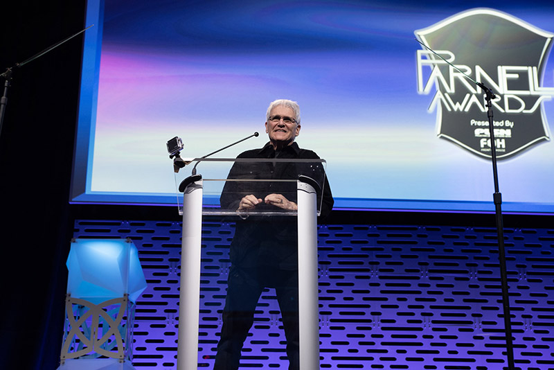 Designer Peter Morse, winner of the Parnelli Visionary Honor in 2022, presented the Nook Schoenfeld Lighting Designer of the Year Award